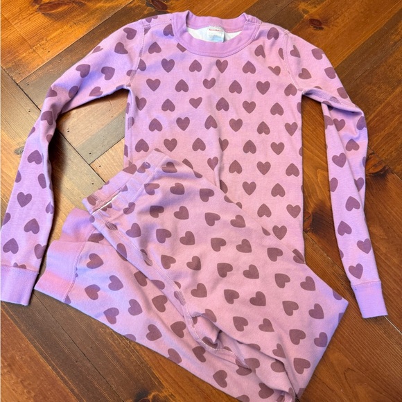 Hanna Andersson Lavender Heart Pattern Pajama Set Size 10 - Picture 2 of 3